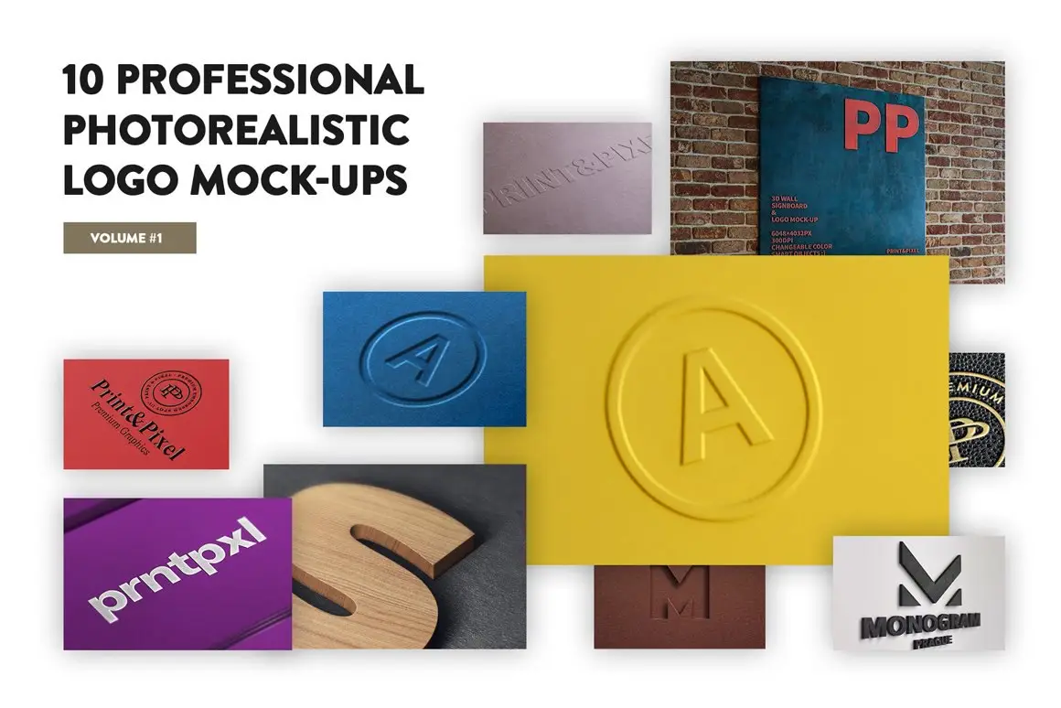 10 Premium Logo Mock-Ups Vol 6 10 premium logo mock ups vol 6