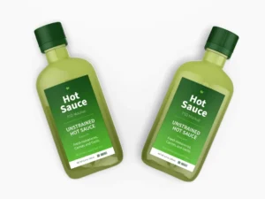 100 ml hot sauce bottle mockup