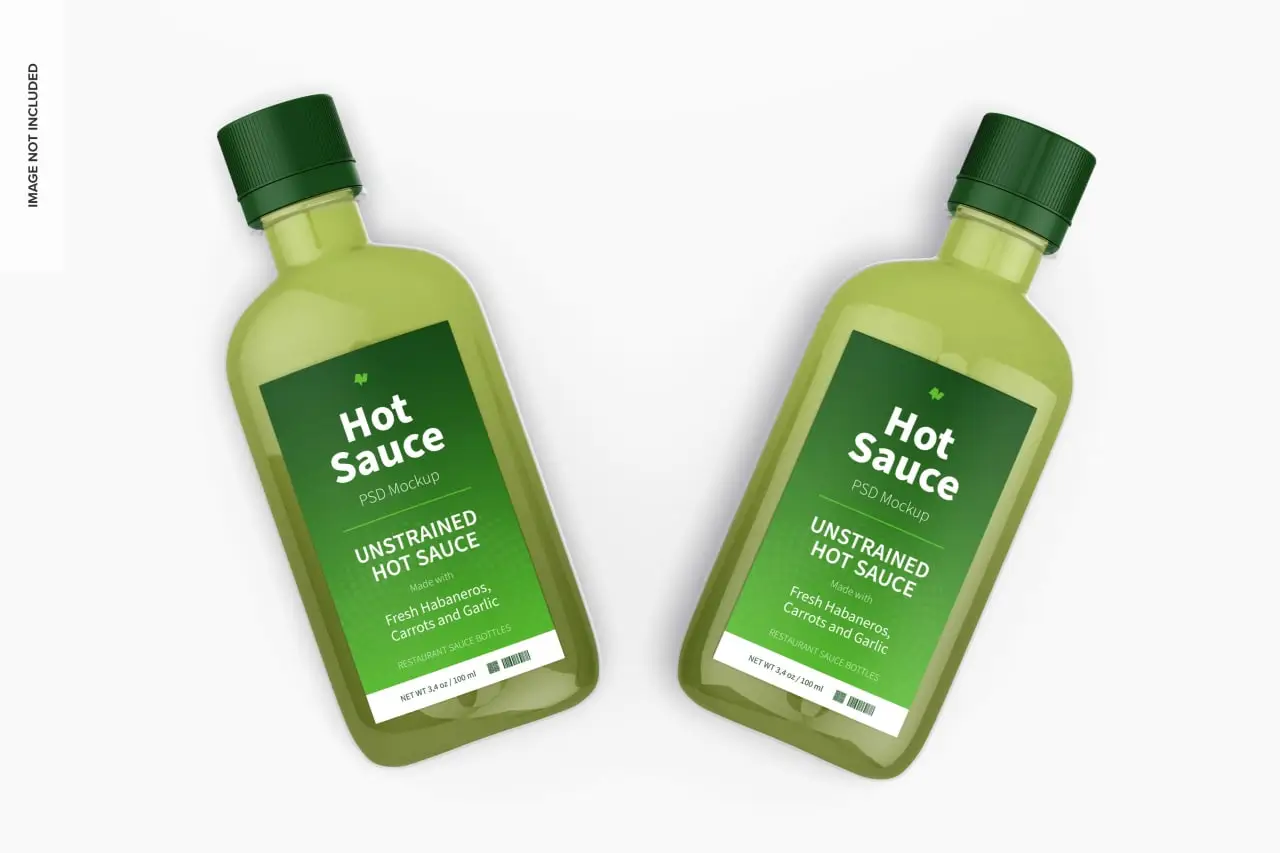 100 Ml Hot Sauce Bottle Mockup