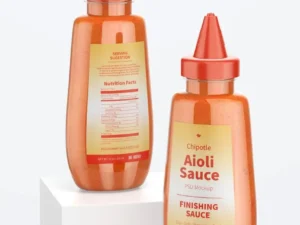 12 oz chipotle aioli sauce bottle mockup