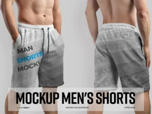 2 mockups athletic shorts man
