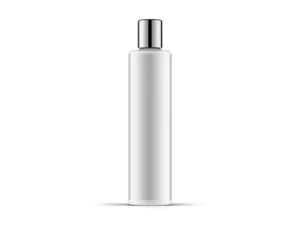 250ml cosmetic bottle w chrome over cap mockup