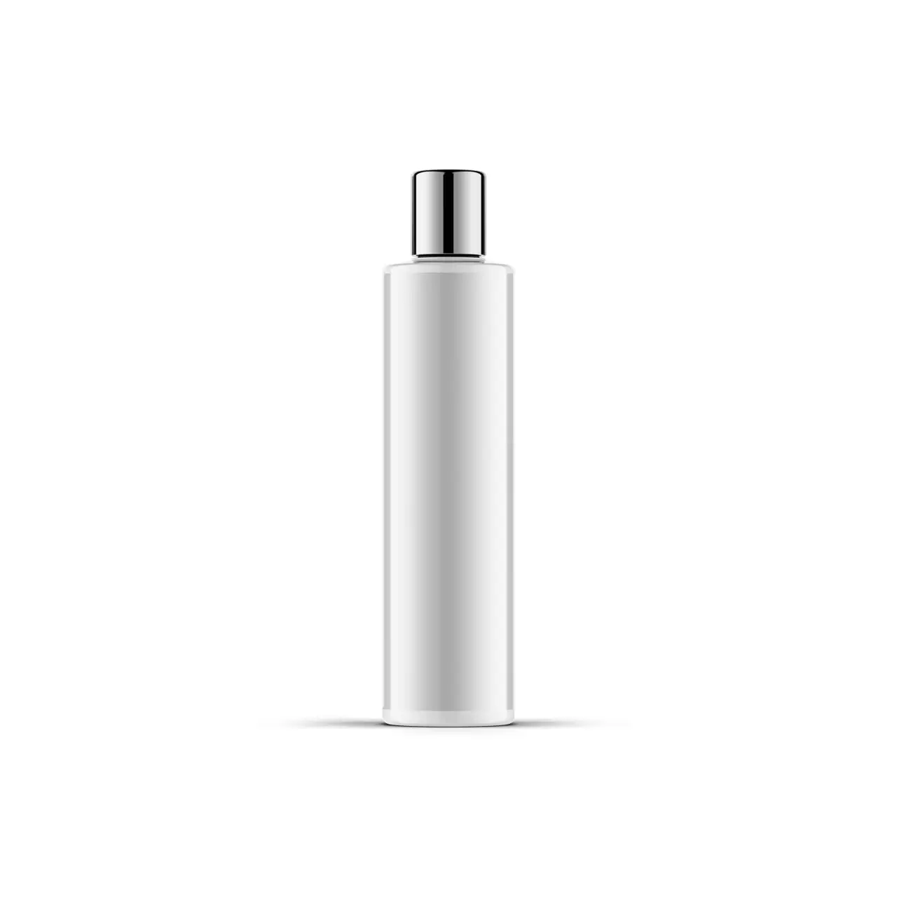 250Ml Cosmetic Bottle W Chrome Over Cap Mockup