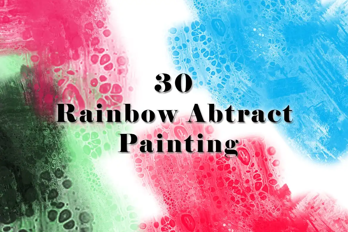 30 Rainbow Abtract Painting Brushes 2 30 rainbow abtract painting brushes 3