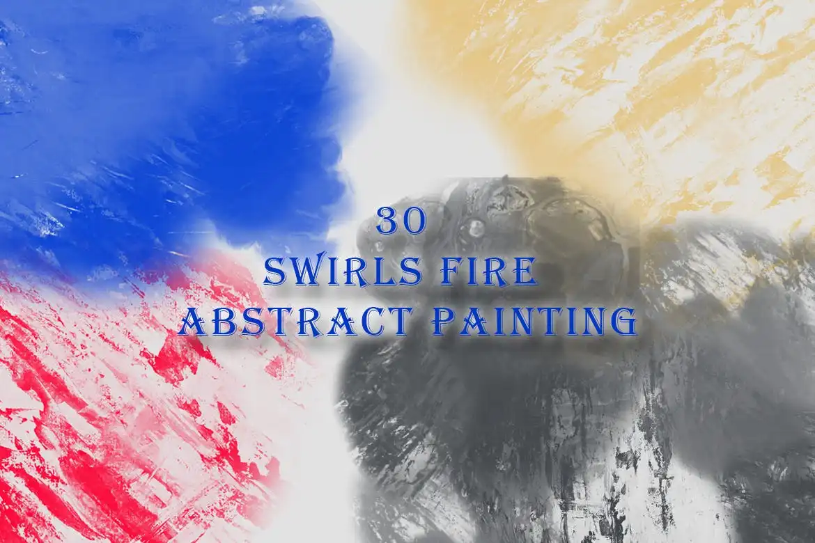 30 Swirls Fire Abstract Painting Brushes