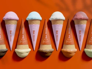 3d array of ice cream bars mockup