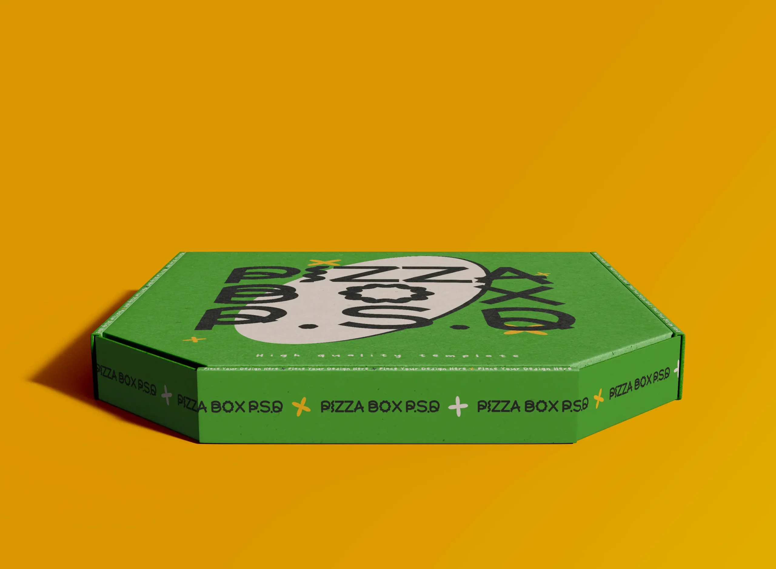 3D Closed Pizza Box Mockup