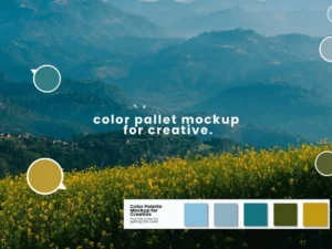 3d color palette mockup for creative