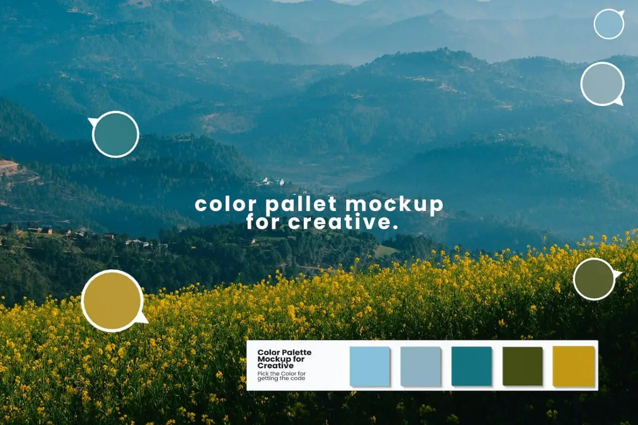3D Color Palette Mockup For Creative