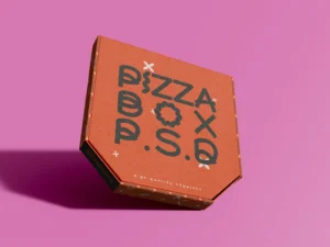 3d levitating pizza box mockup