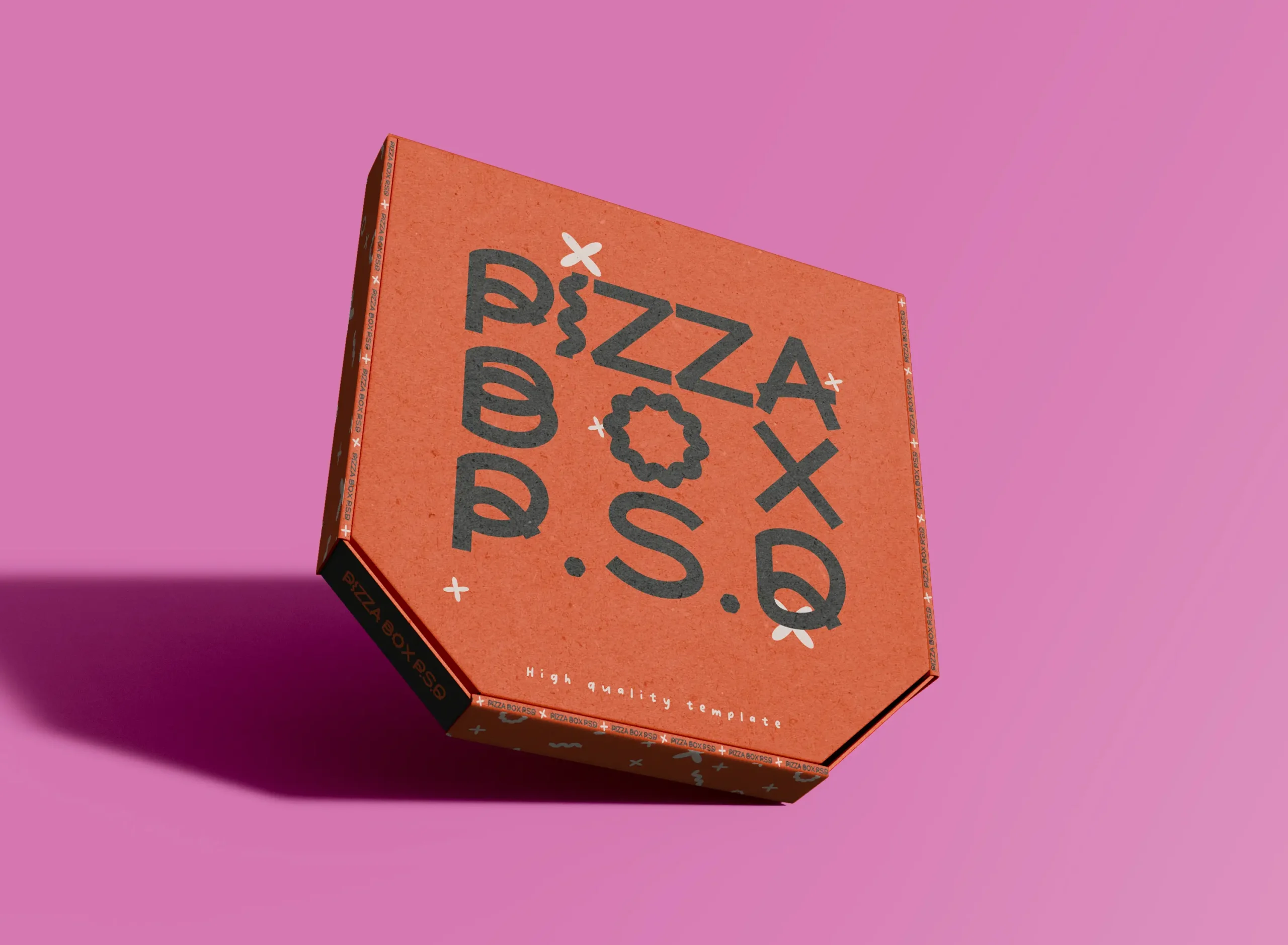 3D Levitating Pizza Box Mockup