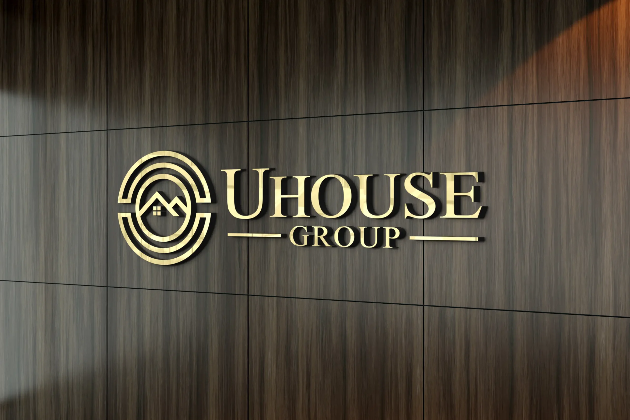 3D Logo Mockup On A Patterned Wooden Wall
