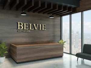 3d logo mockup on exotic wooden wall