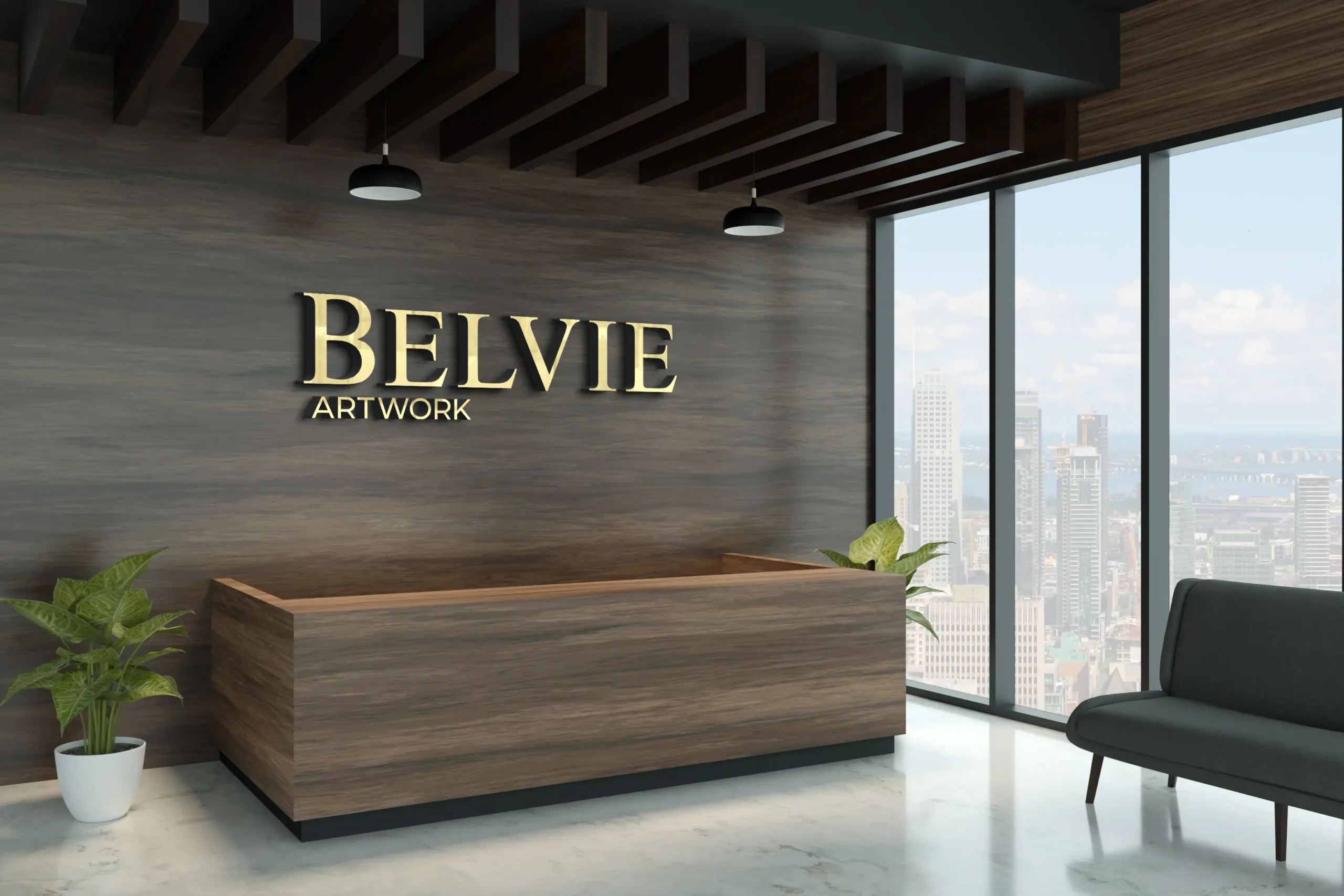 3D Logo Mockup On Exotic Wooden Wall