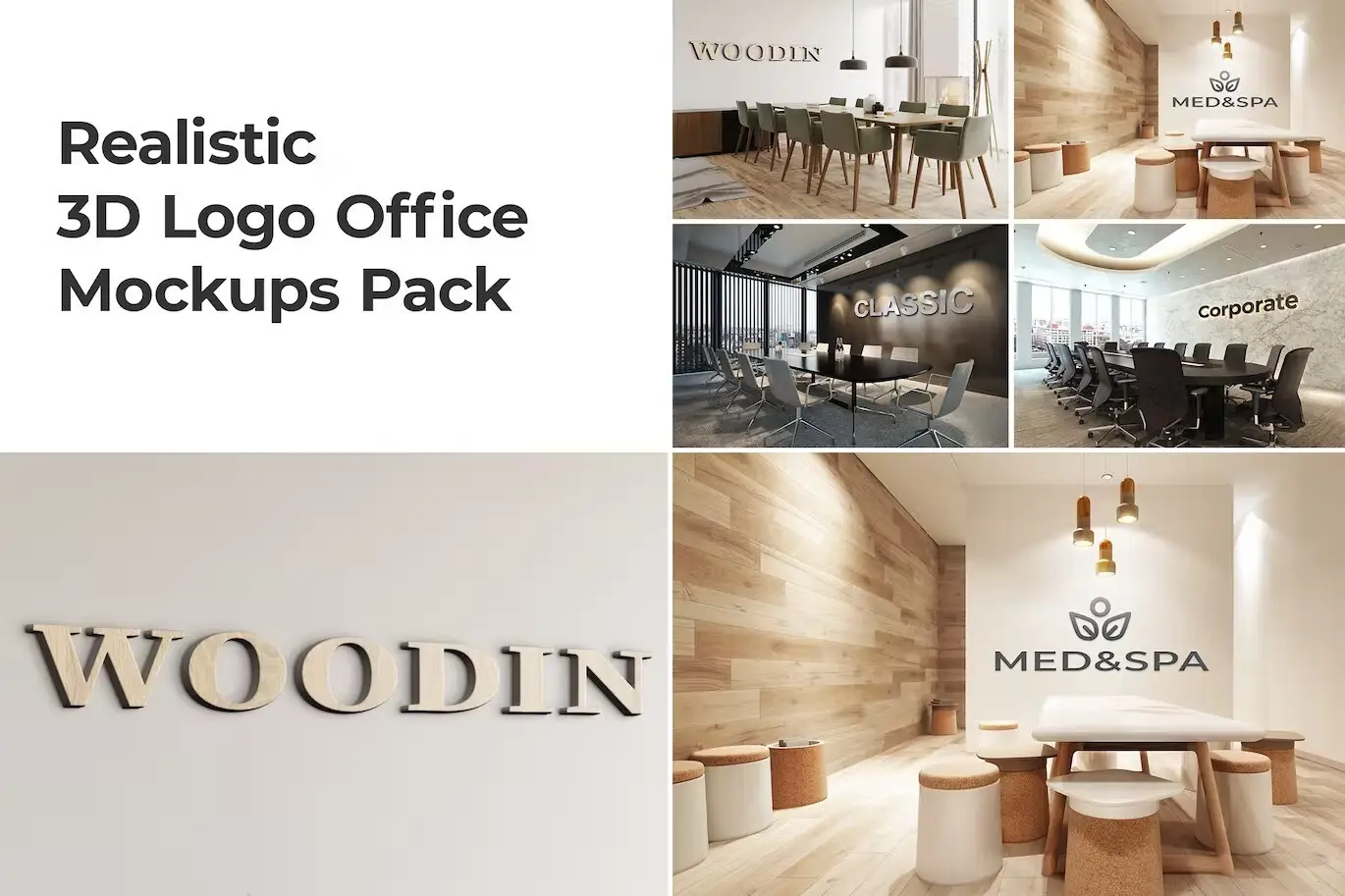 3D Logo Office Mockups Pack