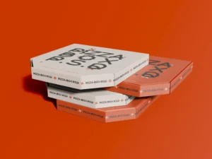 3d pizza boxes packaging mockup