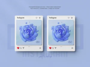3d rendered instagram post mockup isolated