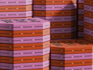 3d stacked pizza boxes mockup