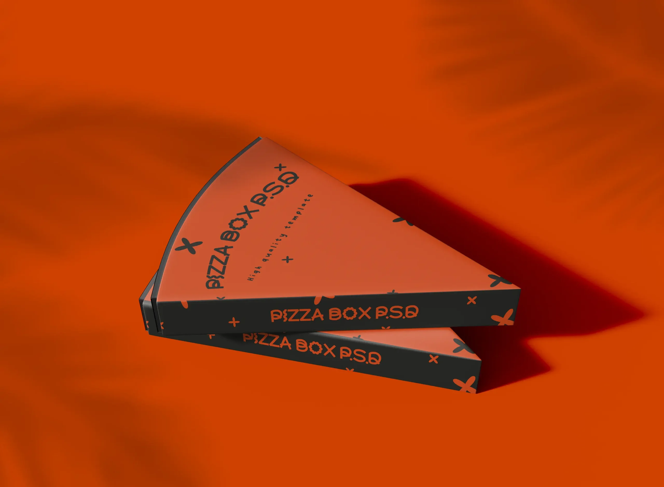3D Stacked Pizza Slice Boxes Mockups