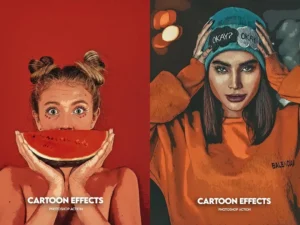 4 in 1 cartoon vector art photoshop actions 7
