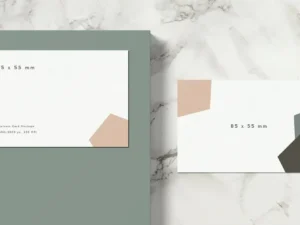 85x55 mm business card mockup top view