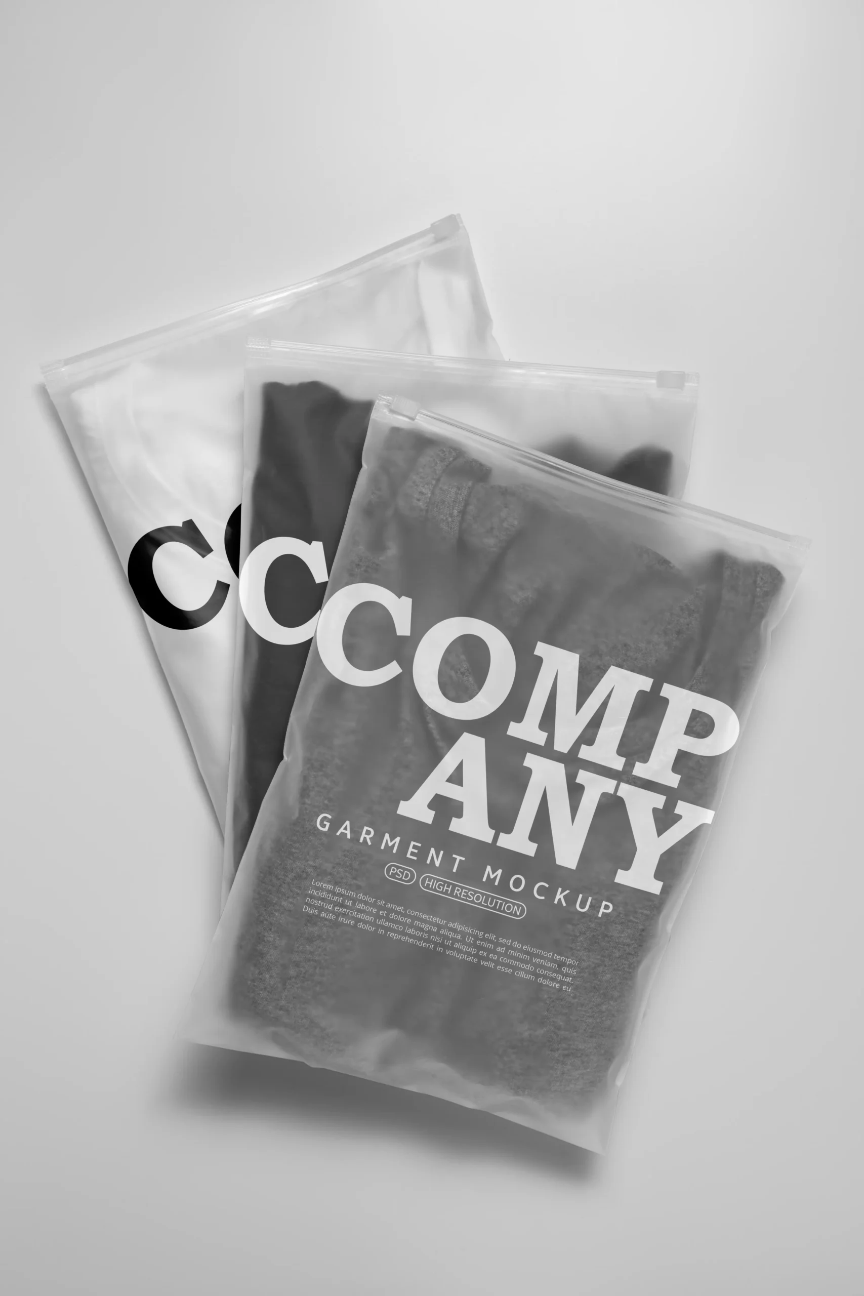 Clothes In Transparent Bag Mockups