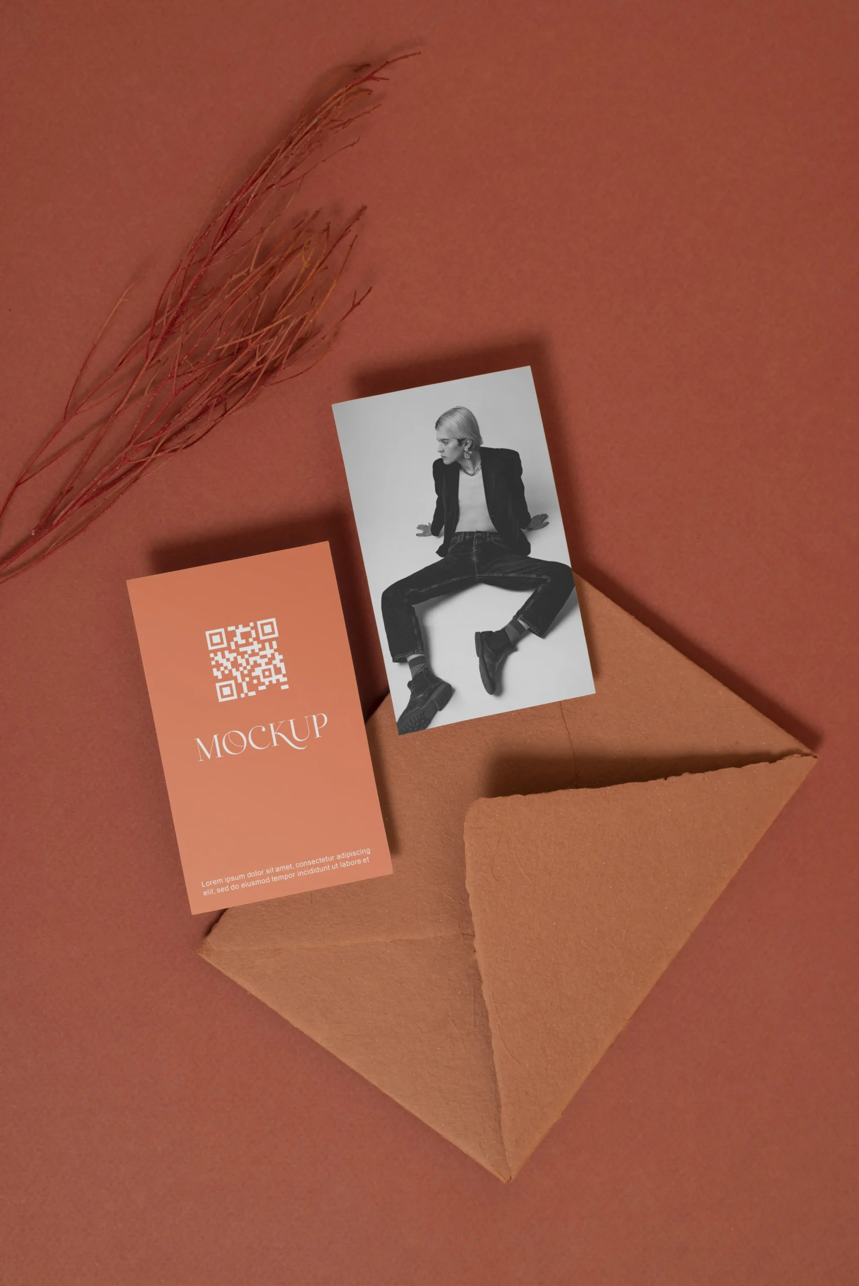 Monocromo Terracotta Business Card Mockup Pack