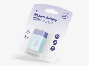 9v alkaline battery mockup
