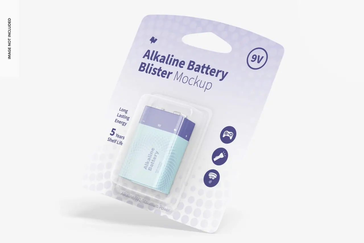 9V Alkaline Battery Mockup