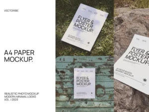 a4 paper realistic mockup