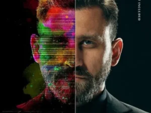 abstract face art photo effect