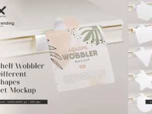 advertising shelf wobbler different shapes set mockup