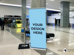 airport roll up banner mockup