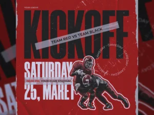 american football gameday schedule club square social media banner or flyer