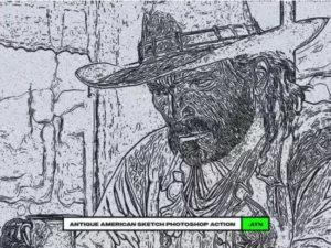 antique american sketch photoshop action