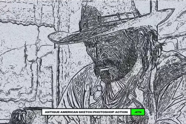 Antique American Sketch Photoshop Action