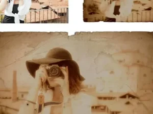 antique postcard photoshop action