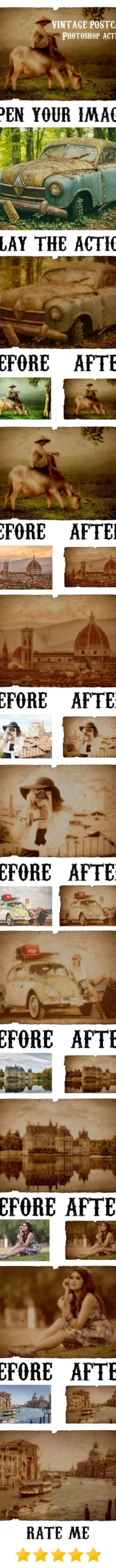 Antique Postcard Photoshop Action