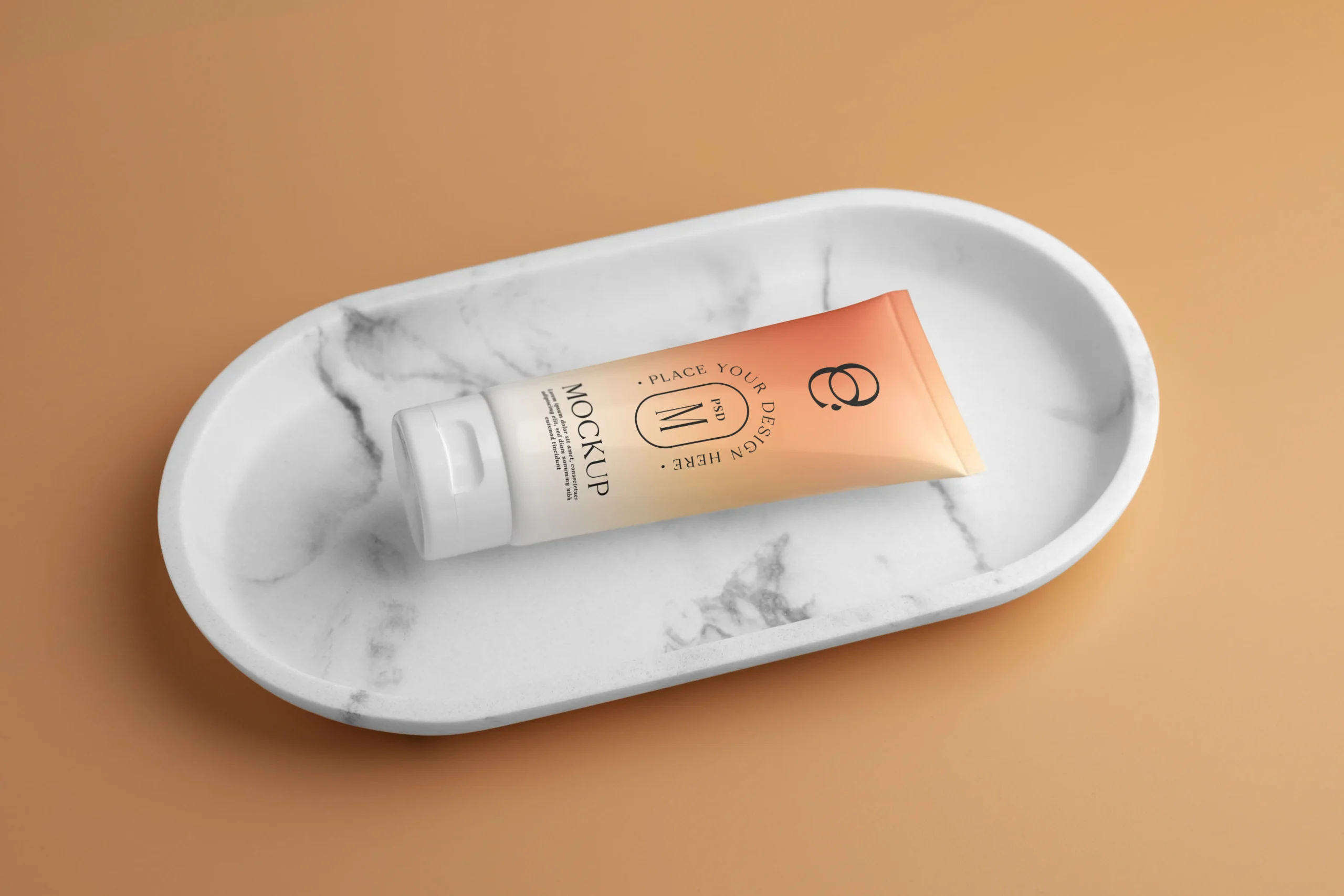 apricot color cosmetic products mockups 7