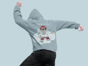 back view mens jacket hoodie mockup