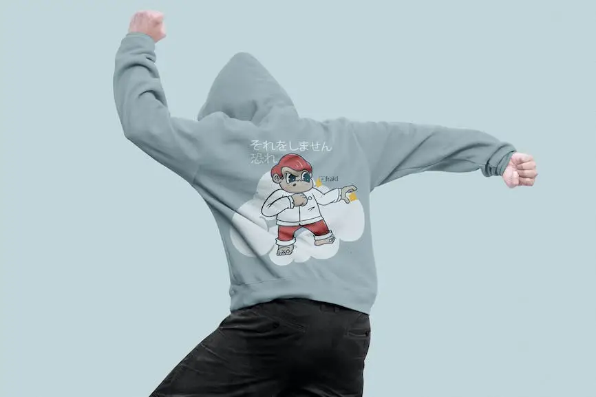 Back View Mens Jacket Hoodie Mockup
