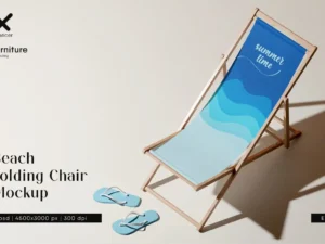 beach folding chair mockup