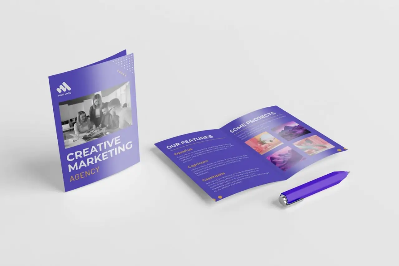 Bi Fold Brochure Mockup