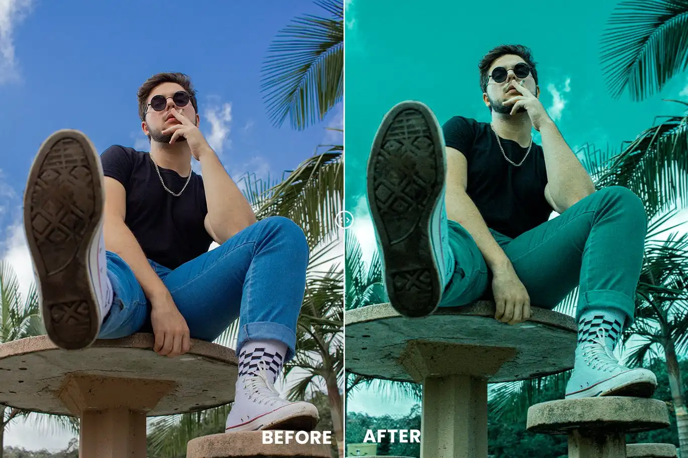 Blue Street Effect Action & Lightrom Presets