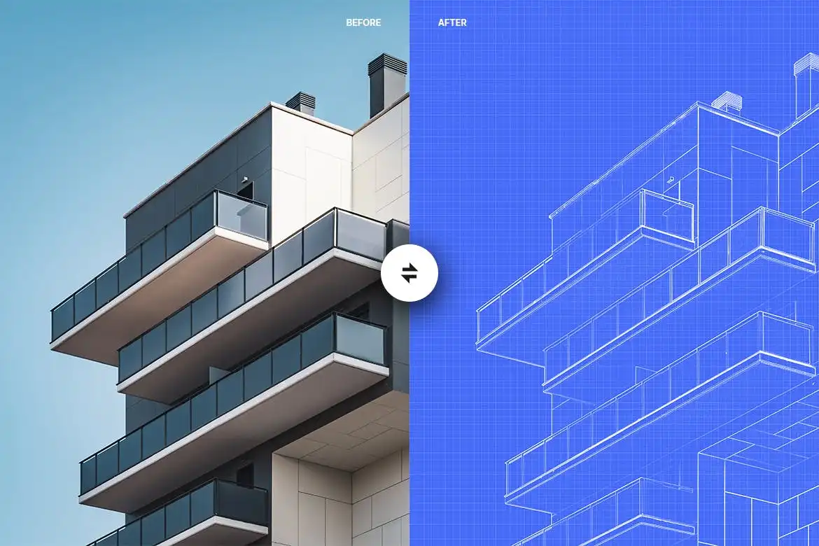 Blueprint Architecture-Photoshop Action