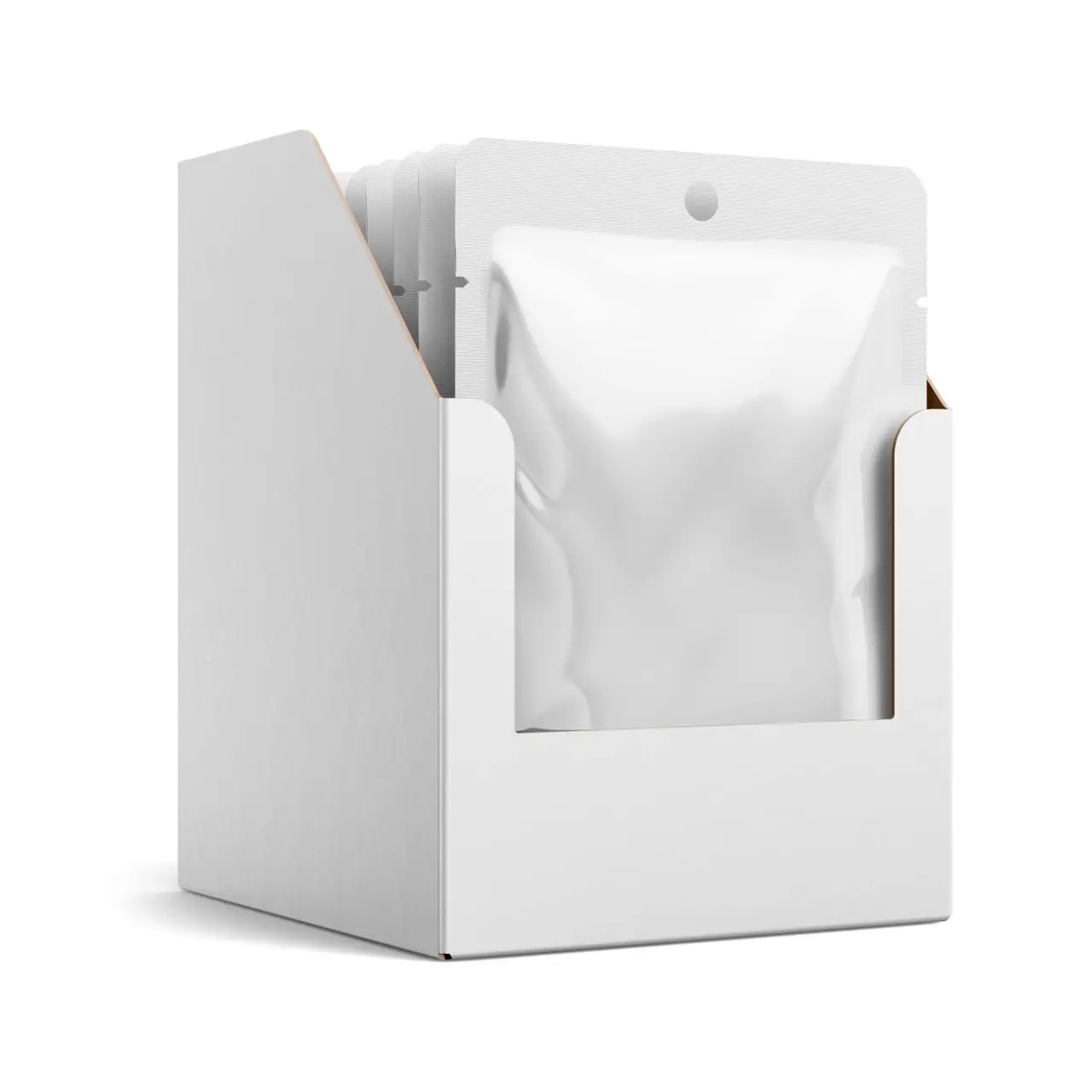 Box W Pouches Mockup (Half Side View)