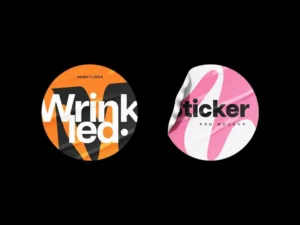 branding wrinkled sticker mockup