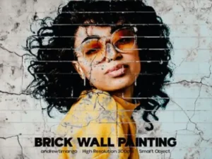 brick wall painting phototoshop effect