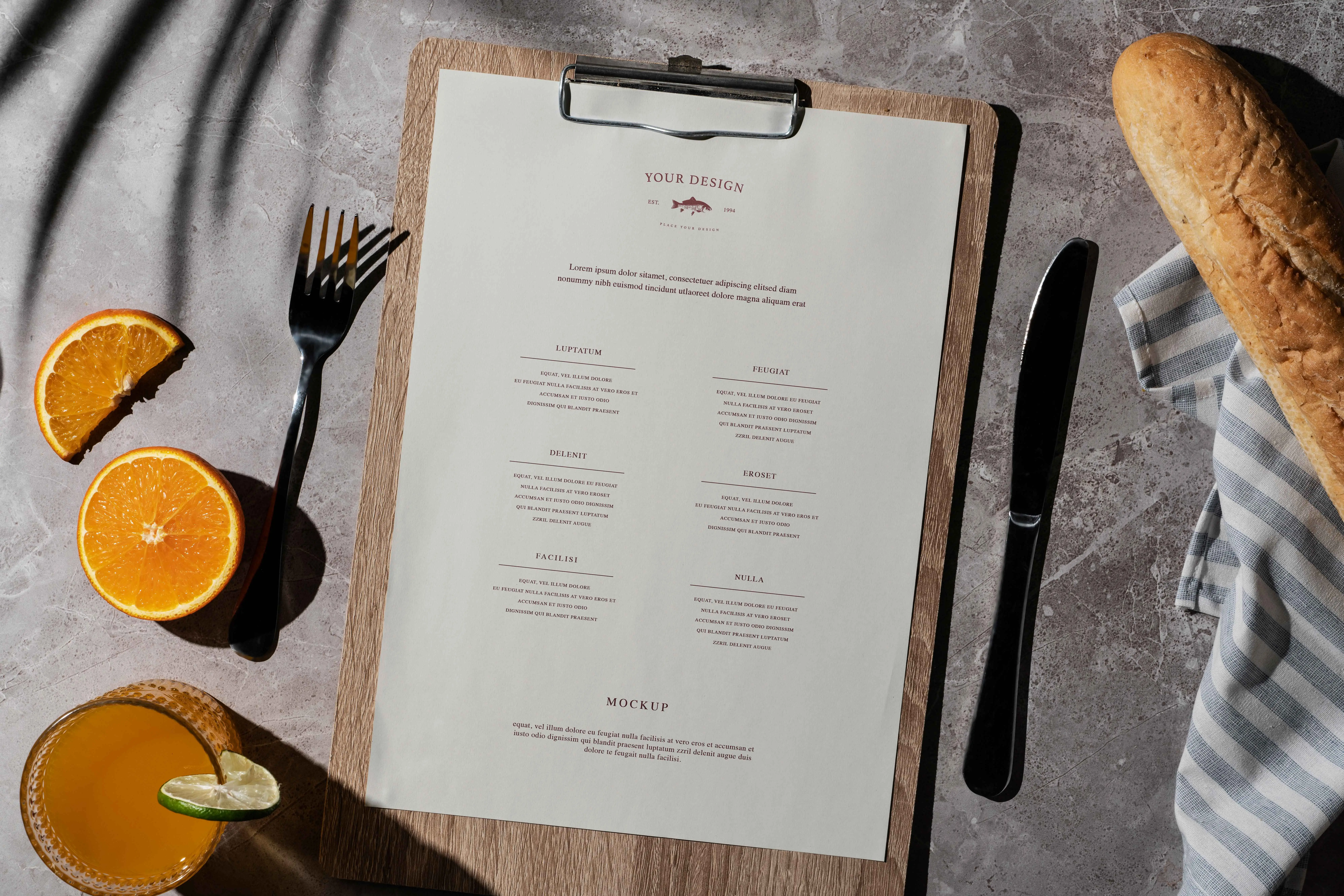 Brunch Menu Mock-Up Scene