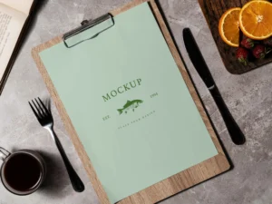 brunch menu mock up with scene